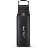 LifeStraw Go Nordic Noir GOST-650ML-NOIR Stainless Steel, garrafa de água com filtro de 2 fases, 650 ml