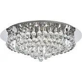 Searchlight Candeeiro de teto Hanna esferas de cristal de vidro cromado 55cm
