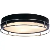 Searchlight Candeeiro de teto Phoenix, Ø 40 cm, preto / cromado, IP44