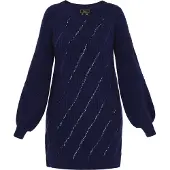 Faina Vestido de malha navy