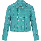 Faina Blazer turquesa / preto / branco