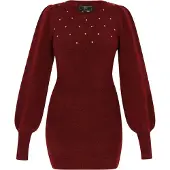 Faina Vestido de malha merlot