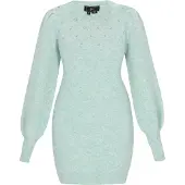 Faina Vestido de malha verde claro