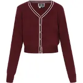 Dreimaster Maritim Casaco de malha vermelho escuro / branco