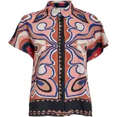 Peppercorn Blusa 'Hanny' azul / rosa / preto / branco