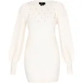 Faina Vestido de malha transparente / offwhite