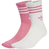 Adidas Meias de Cano Médio com glitter 3 riscas 2 pares