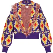 IZIA Casaco de malha roxo / vermelho sangue