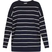 Dreimaster Pullover 'Vintage' azul escuro / branco