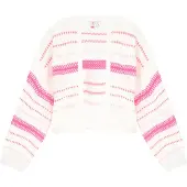 IZIA Casaco de malha rosa / offwhite