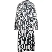 Desigual , Vestido midi com lettering, Viscose, Branco, XS