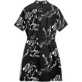 Desigual , Vestido curto estampado, AlgodÃO, Preto, S