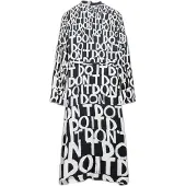 Desigual , Vestido midi com lettering, Viscose, Preto, XS
