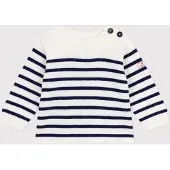 Petit Bateau Pullover ecru / marinho
