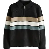 Next Pullover bege escuro / azul ciano / preto / branco