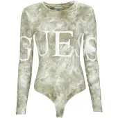 GUESS Bodies LS LOGO mulheres - Cáqui - EU M