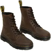 Dr. Martens Bota com atacadores 'Combs' castanho escuro / amarelo