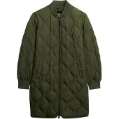 Superdry para mulher. W5011932A Casaco comprido acolchoado verde (M), Casual, Poliéster