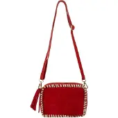 NAEMI Mala de ombro ouro / vermelho rubi