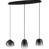 Eglo Candeeiro de suspensão Aguilares, vidro fumado, 3 luzes, linear