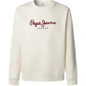 Pepe Jeans para homem. PM5800011 Sweatshirt Macbeth Plain branco (S), Casual, Algodão