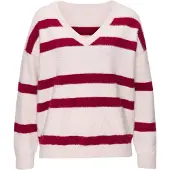 LASCANA Pullover areia / bordeaux