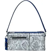 Desigual , Bolsa conversível pequena com estampa animal, Mulher, Poliuretano, Azul, U