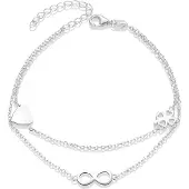 Beneto Elegante pulseira dupla em prata AGB636/21