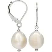 JwL Luxury Pearls Orecchini Argento Perla Bianca Destra — Orecchini