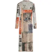 Desigual , Vestido justo collage, Viscose, XS