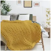 Home Deco Factory Mantas CHUNKY - Amarelo - 120x150 cm