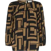 Kaffe Blusa 'Lorina Amber' castanho / preto