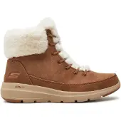 SKECHERS Botim com fivela 'Glacial Ultra' castanho / branco