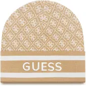 GUESS Gorros 'SEVYN 4G LOGO BEANIE SWTR' bege / branco
