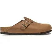 Birkenstock Sapato aberto 'Boston Leoi' conhaque