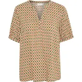 Kaffe Blusa abe / laranja escuro / branco