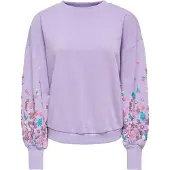 ONLY Sweatshirt 'ONLBROOKE' castanho / lilás / cor-de-rosa / branco
