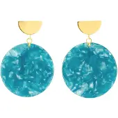 Fräulein Wunder Brincos 'Amal' azul ciano / azul néon / ouro