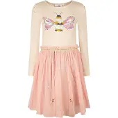 Happy girls Vestido bege claro / ouro / rosa escurecido / prata