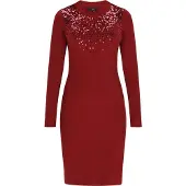 Faina Vestido de malha borgonha