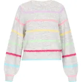 Mymo Pullover limão / cinzento claro / verde pastel / cor-de-rosa / magenta
