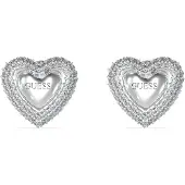 GUESS Brincos Beloved Pave Heart Studs