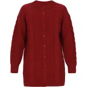 Dreimaster Casaco de malha vermelho escuro