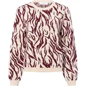 Comma Pullover bege / vermelho vinho