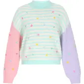 Mymo Pullover menta / roxo claro / rosa escurecido