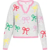 Mymo Pullover cinzento claro / verde / cor-de-rosa / vermelho