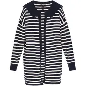 Dreimaster Casaco de malha navy / branco