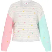 Mymo Pullover cinzento claro / menta / cor-de-rosa