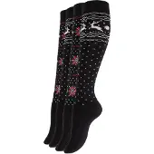 Yenita Meias pelo joelho vermelho escuro / preto / branco