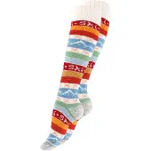 Stark Soul Meias pelo joelho 'Hygge' azul / laranja / vermelho / branco lã